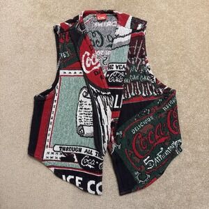 Coca-Cola Vintage Coca-Cola Vest Tapestry Woven Patchwork Coke Vest